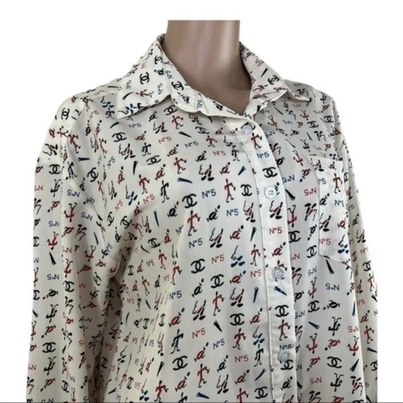 Women Top Blouse Buttons Down Later C Sz Small - Picture 9 of 12